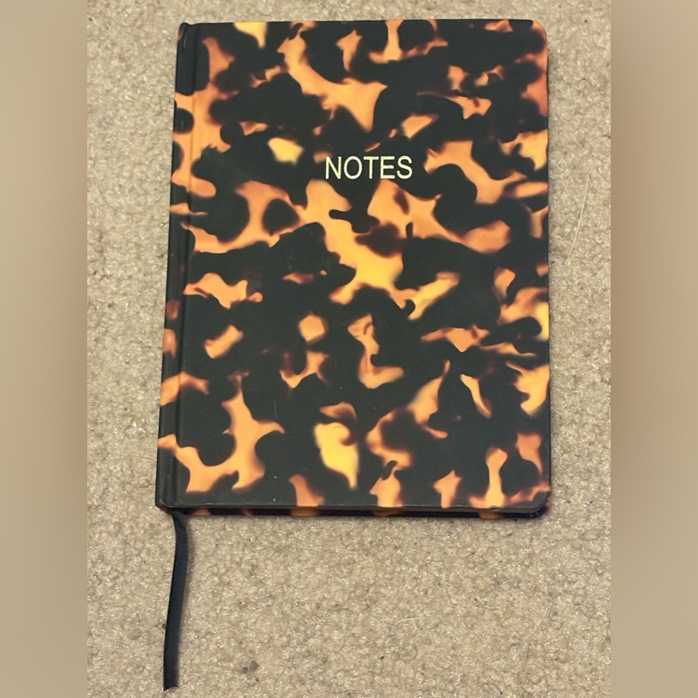 NWT “notes” James Burke brown and black designed thick notebook with gold edges